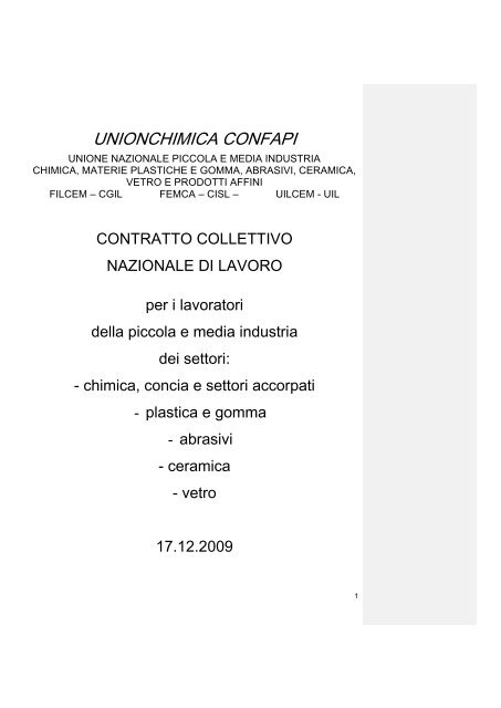 CCNL CONFAPI Chimico e Gomma-Plastica - Femcapavia.it