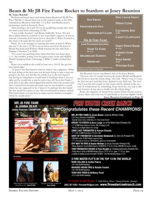 5/7 - Barrel Racing Report