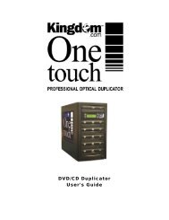 Kingdom One touch™ DVD Duplicator Manual