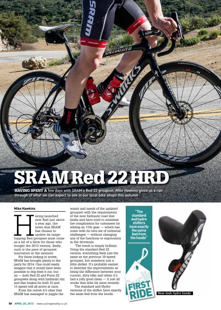 Cycling Weekly – SRAM RED 22 HRD – April 25th 2013 - SRAM.com