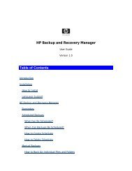 HP Backup and Recovery Manager User Guide