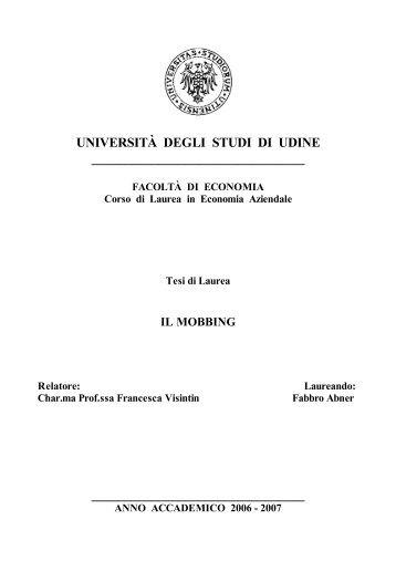 università degli studi di udine - Azienda Sanitaria Locale della ...