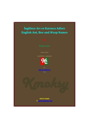 İngilizce Arı ve Karınca Adları ÜMÜT ÇINAR English Ant ... - Kmoksy