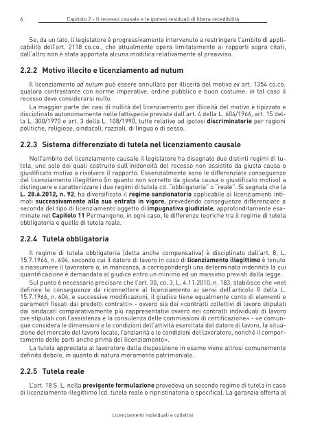 licenziamenti individuali e collettivi - Osservatorio Permanente sulla ...