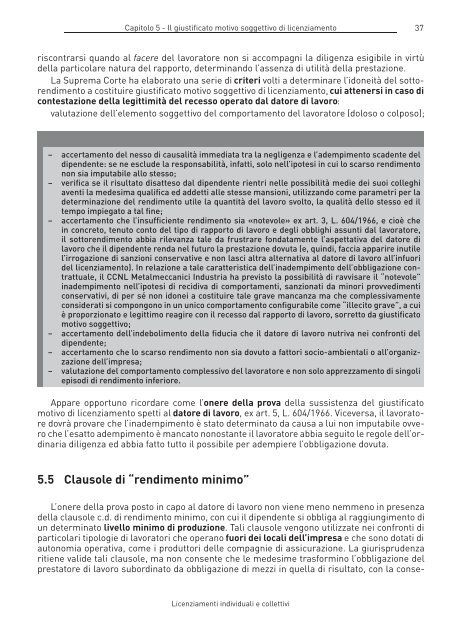 licenziamenti individuali e collettivi - Osservatorio Permanente sulla ...