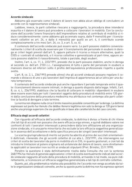 licenziamenti individuali e collettivi - Osservatorio Permanente sulla ...