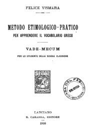 Metodo etimologico-pratico per apprendere il vocabolario greco