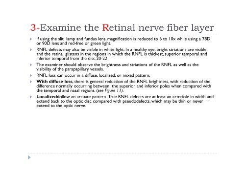 Evaluation of optic disc in glaucoma