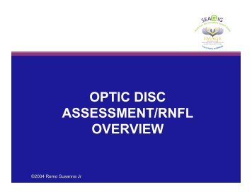 optic disc assessment/rnfl overview - Asia-Pacific Glaucoma Society ...