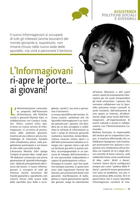 Comune Aperto - Dicembre 2009 - Comune di Borgosatollo