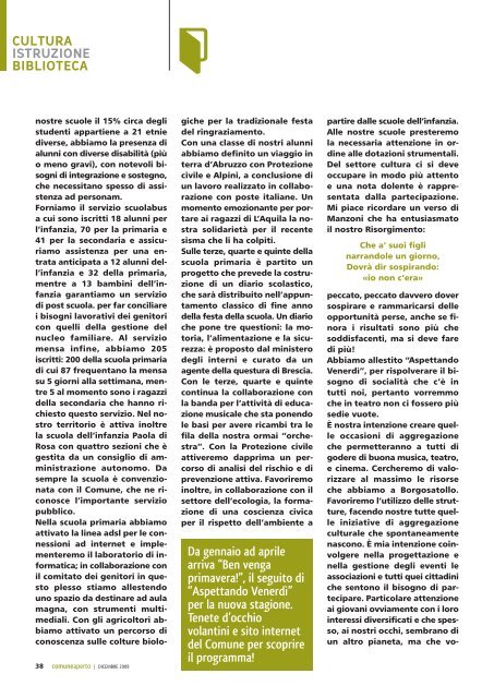 Comune Aperto - Dicembre 2009 - Comune di Borgosatollo