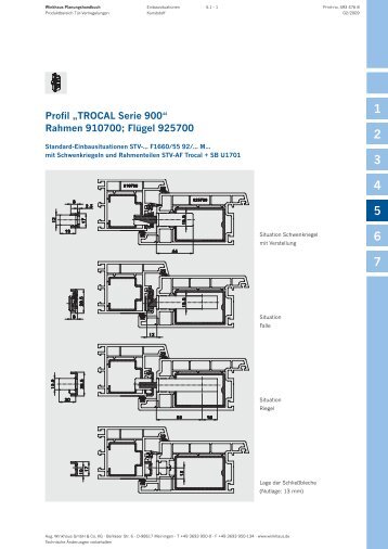 Profil „TROCAL Serie 900“ Rahmen 910700; Flügel ... - Winkhaus