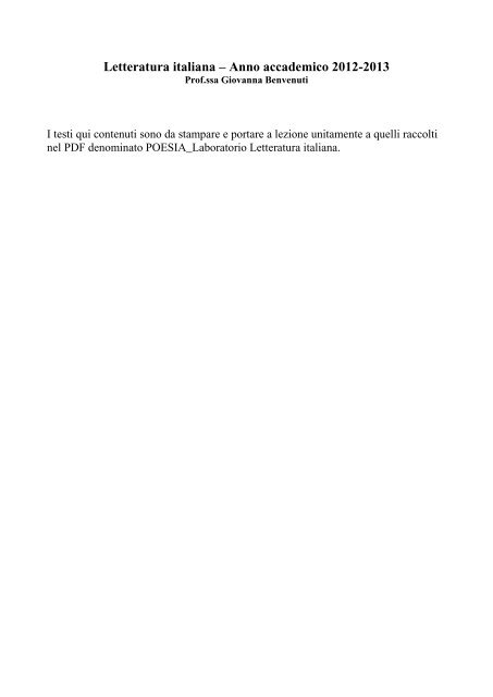CORSO Letteratura italiana.pdf - Scienze della Formazione