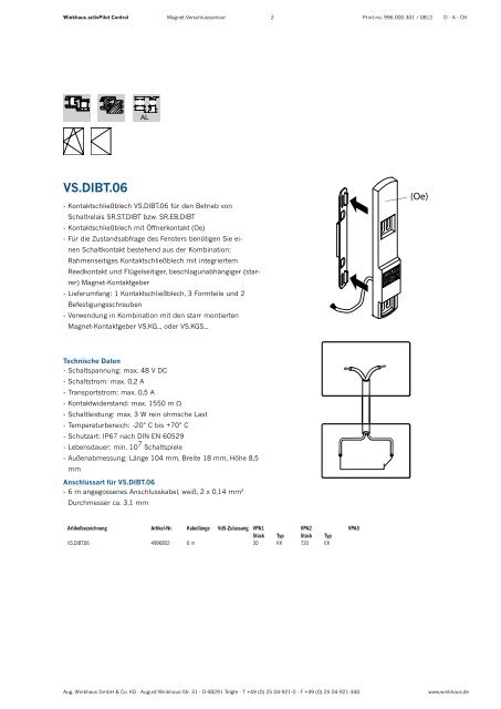 Datenblatt activPilot control - Winkhaus