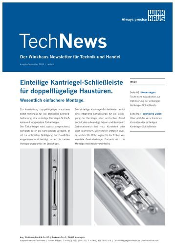 TechNews Kantriegel Schließleiste - Winkhaus