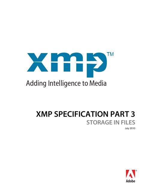 XMP Specification Part 3: Storage in Files - Adobe