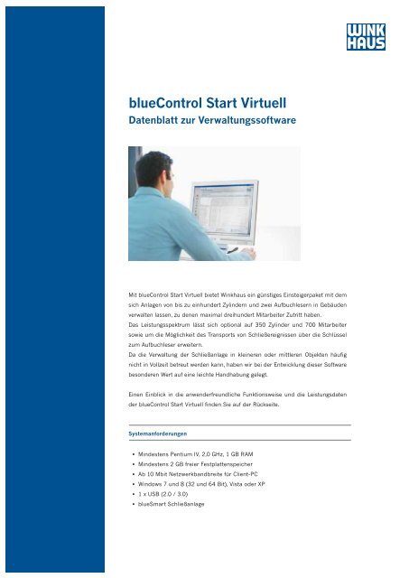 blueControl Start Virtuell Datenblatt zur ... - Winkhaus