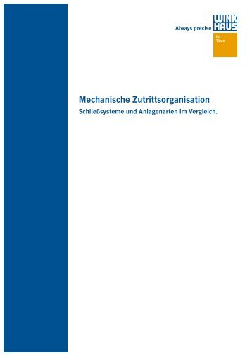 Mechanische Zutrittsorganisation - Winkhaus