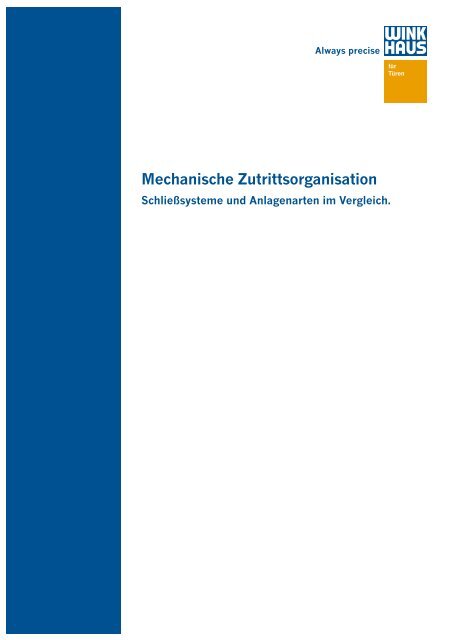 Mechanische Zutrittsorganisation - Winkhaus