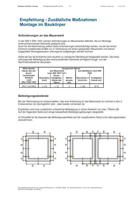 Montageanleitung DIN 18104-2 für Holzfenster - Winkhaus