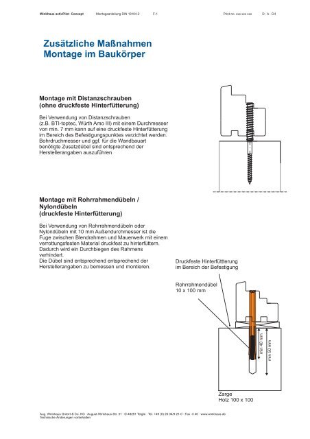 Montageanleitung DIN 18104-2 für Holzfenster - Winkhaus