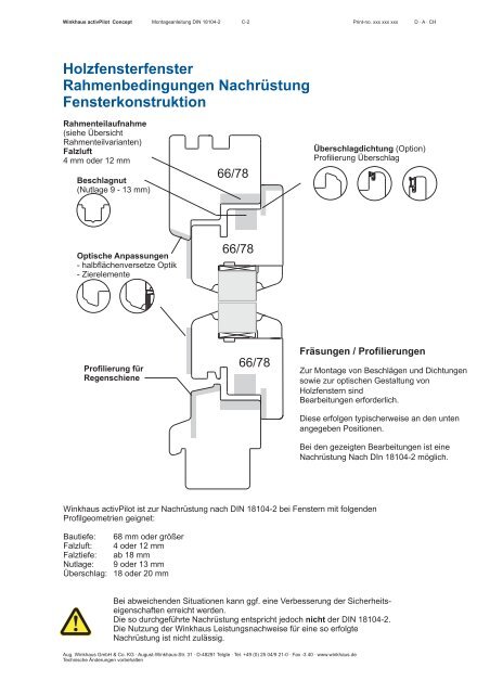 Montageanleitung DIN 18104-2 für Holzfenster - Winkhaus