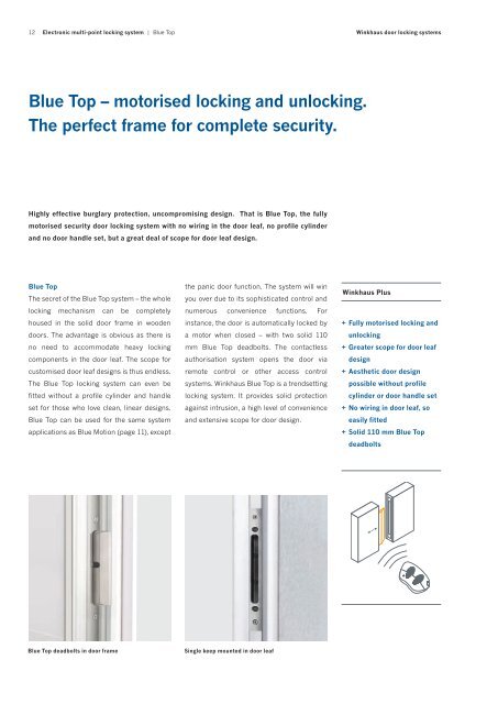 Winkhaus Multi-Point Locking Systems for Doors