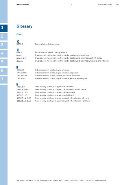 product catalogue - Winkhaus