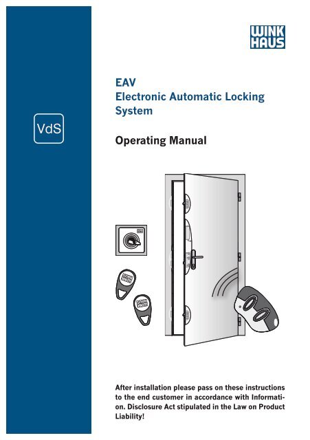 Operating Manual - Winkhaus