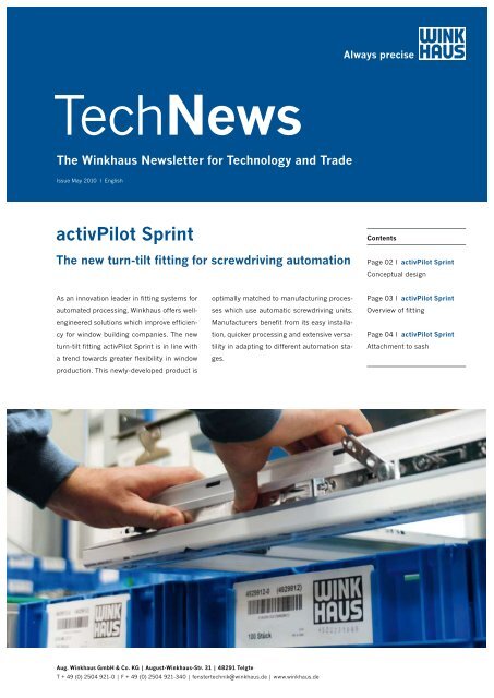 TechNews activPilot Sprint - Winkhaus