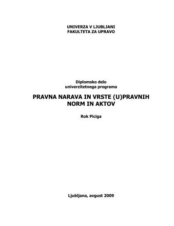 Pravna narava in vrste (u)pravnih norm in aktov - Fakulteta za ...