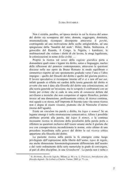 Perché la filosofia del diritto oggi - Docente.unicas.it