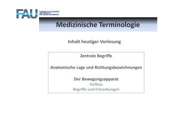 Medizinische Terminologie - Friedrich-Alexander-Universität ...