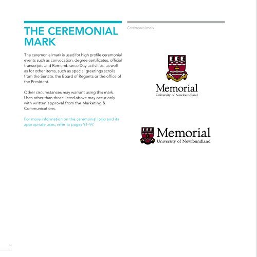 Brand standards manual - Memorial University of Newfoundland