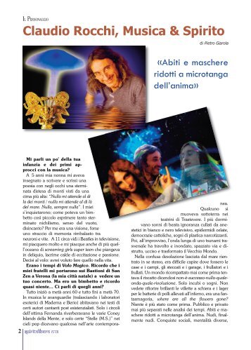 Claudio Rocchi, Musica & Spirito - Spirito Libero Magazine