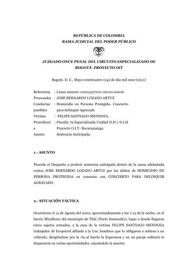 REPÚBLICA DE COLOMBIA - Fiscalía General de la Nación