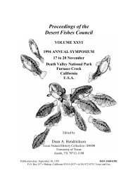 Proceedings of the Desert Fishes Council VOLUME XXVI 1994 ...