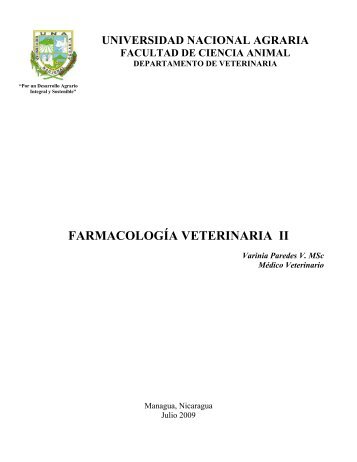 farmacología veterinaria ii - Centro Nacional de Información y ...