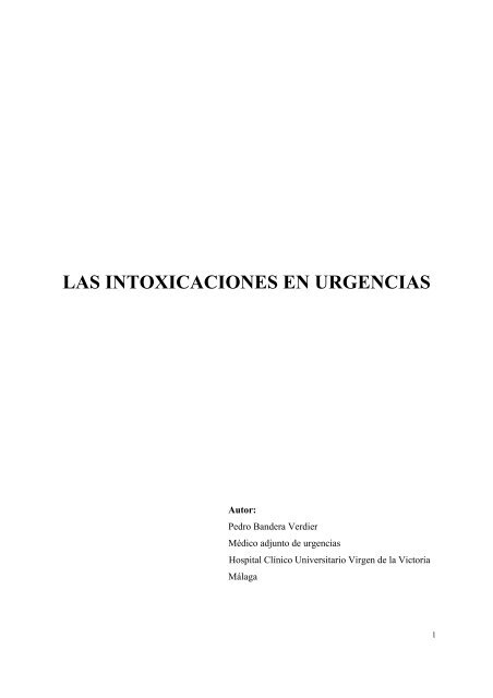 LAS INTOXICACIONES EN URGENCIAS