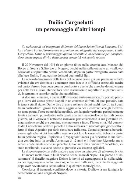 Duilio Cargnelutti un personaggio d'altri tempi - Ad Undecimum