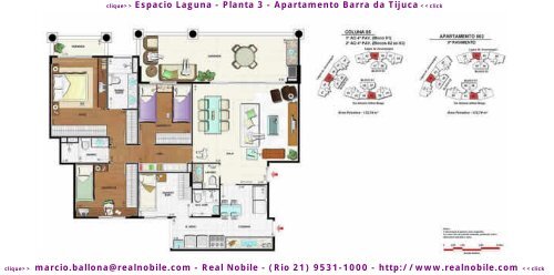 Apartamentos na planta Barra da Tijuca Espacio Laguna Real Nobile