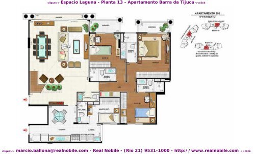 Apartamentos na planta Barra da Tijuca Espacio Laguna Real Nobile