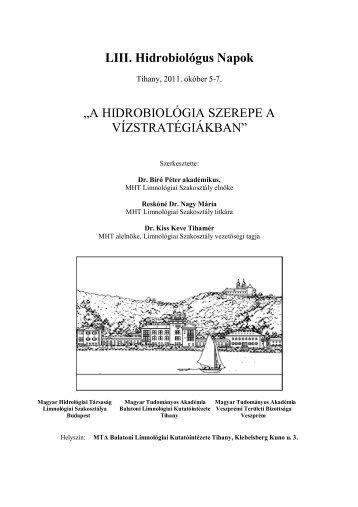 LIII. Hidrobiológus Napok - Balatoni Limnológiai Kutatóintézet