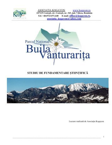 STUDIU DE FUNDAMENTARE ŞTIINłIFICĂ