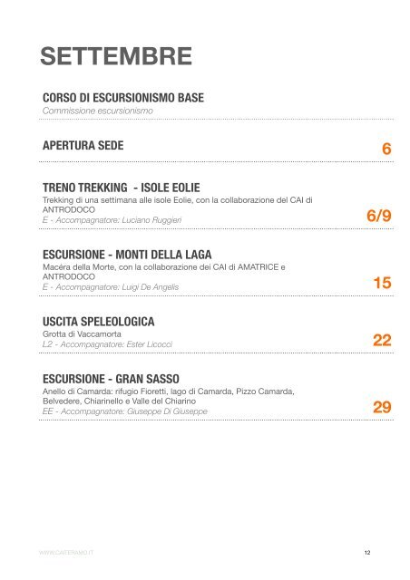 PROGRAMMA ATTIVITA' 2013 - CAI Teramo