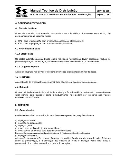 Manual Técnico de Distribuição - Rede Energia