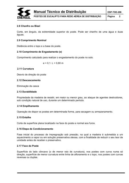 Manual Técnico de Distribuição - Rede Energia