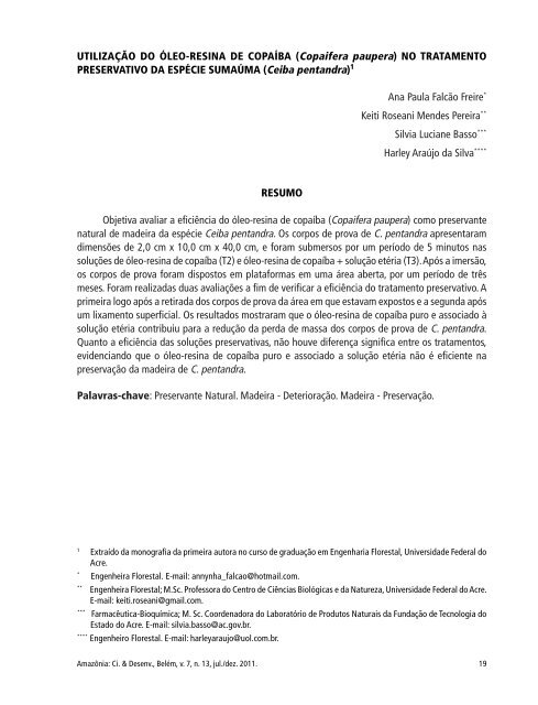 Baixe aqui a revista na integra - Banco da Amazônia