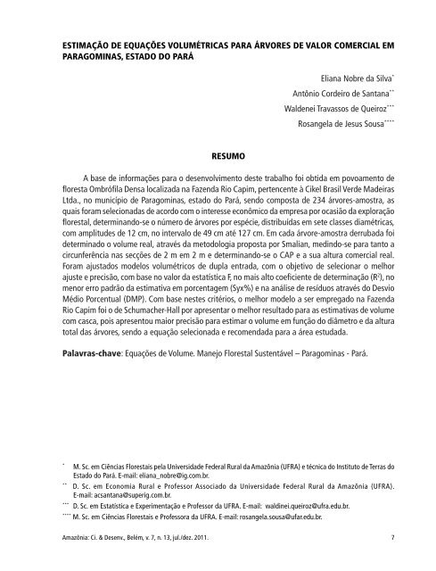 Baixe aqui a revista na integra - Banco da Amazônia