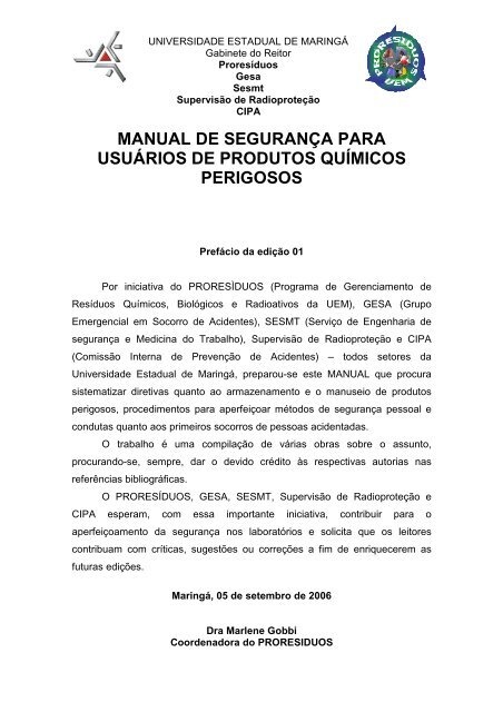 MANUAL DE SEGURAnçA curso de extensão - Pfi.uem.br - Uem